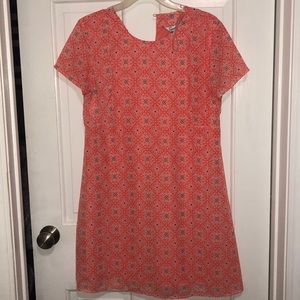 Orange flowered pattern dress